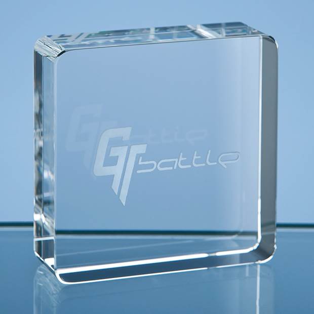 Optical Crystal Square Paperweight