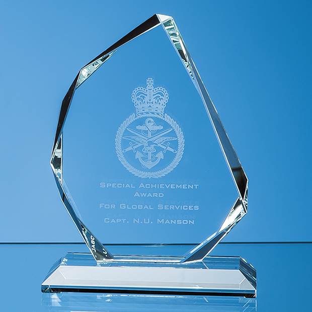 Clear Glass Facetted Ice Peak Award